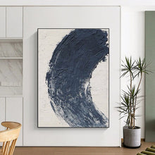 Load image into Gallery viewer, Bold Blue Abstract Stroke Art – Great for Modern Entryway &amp; Artist’s Studio Accent Wall LargeART0680
