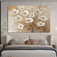 Load image into Gallery viewer, Textured White Flower Painting for Romantic Bedroom &amp; Floral - Themed Café DKH309
