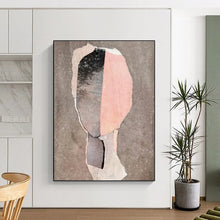 Load image into Gallery viewer, Mixed - Media Abstract Head Art, Muted - Toned Textured Collage for Modern Office &amp; Calming Waiting Room LargeART2226

