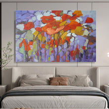 Load image into Gallery viewer, Colorful Floral “Patchwork Poppies” Painting on Canvas, Quirky Flower Art DKH853
