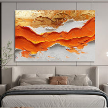 Load image into Gallery viewer, Textured Orange - Gold Abstract Mountain Painting DKH464
