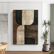 Load image into Gallery viewer, Geometric Neutral - Toned Abstract - Ideal for Modern Dining Room &amp; Office Lounge LargeART2357
