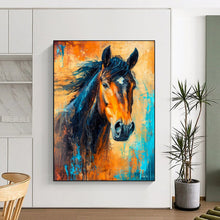 Load image into Gallery viewer, Expressive Abstract Horse Art, Bold Color - Contrasted Painting for Equestrian Lounge &amp; Energetic Home Gym LargeART2210
