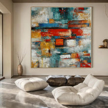 Load image into Gallery viewer, Colorful Cubist Abstract Painting, Perfect for Creative Office &amp; Eclectic Gallery Wall LargeART1395
