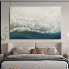 Load image into Gallery viewer, Textured Seaside Abstract Painting with Blue and White for Serene Spa &amp; Coastal Cottage DKH298
