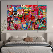 Load image into Gallery viewer, “Pink - Dominant Abstract Carnival” - Vibrant Abstract Acrylic, Suits Party Room and Art Gallery DLZ239
