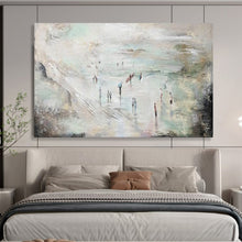 Load image into Gallery viewer, Hand - painted Large - dimension Abstract Beach Scene Acrylic Art for Coastal - Themed Living Rooms LargeART1774

