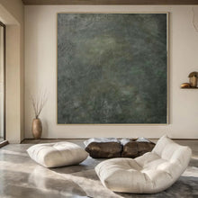 Load image into Gallery viewer, Large - Format Hand - painted Dark Green Textured Acrylic Art for Dramatic Dining Rooms LargeART0143

