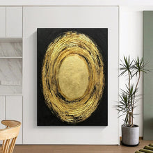 Load image into Gallery viewer, Gold &amp; Black Abstract Art, Great for Luxury Bedroom &amp; Opulent Lounge LargeART2330
