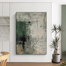 Load image into Gallery viewer, Green - Gray Abstract Art for Bohemian Home &amp; Creative Studio LargeART0859
