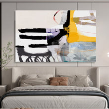 Load image into Gallery viewer, Bold Black, White, and Colorful Abstract Collage Abstract acrylic painting DLZ112
