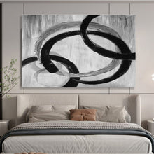 Load image into Gallery viewer, Monochrome Abstract Loops Art for Black - and - White Kitchen &amp; Modern Studio DKH175
