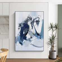 Load image into Gallery viewer, Oversized Blue - Gray Abstract Art for Contemporary Bedroom &amp; Art Gallery Nook LargeART0485
