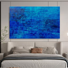 Load image into Gallery viewer, Deep Blue Abstract Art for Serene Bedroom &amp; Minimalist Office DKH072

