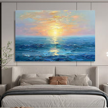 Load image into Gallery viewer, Impressionistic Sunset Seascape Painting on Canvas - “Golden Ocean Horizons” DKH767
