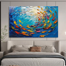 Load image into Gallery viewer, Colorful Fish Swarm Large - Scale Hand - painted Abstract Acrylic Art DLZ199
