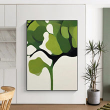 Load image into Gallery viewer, Modern Botanical Abstract Art, Bold Green &amp; White Plant Design for Contemporary Office &amp; Scandinavian - Style Nursery LargeART2254
