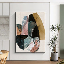 Load image into Gallery viewer, Geometric Abstract Collage Art, Suited for Modern Home Office &amp; Creative Studio LargeART2309
