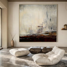 Load image into Gallery viewer, Oversized Hand - painted Monochrome Urban Mist Acrylic Art for Industrial - Chic Lounges LargeART0205
