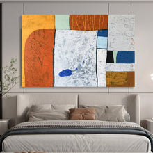 Load image into Gallery viewer, Hand - painted Substantial Textured Geometric Abstract in Warm Colors Acrylic Art for Cozy Family Rooms LargeART1807
