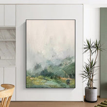 Load image into Gallery viewer, Gray &amp; Green Abstract Landscape Art, Perfect for Serene Office &amp; Nature - Themed Bedroom LargeART2110
