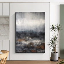 Load image into Gallery viewer, “Stormy Sea” – Blended gray, blue, and brown, abstract ocean with rough waves DTP368
