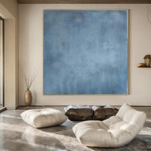 Load image into Gallery viewer, Large - Scale Hand - painted Blue Textured Monochrome Art for Serene Bedrooms LargeART0158
