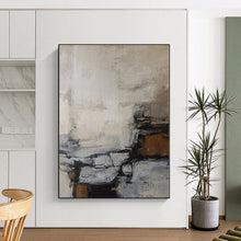 Load image into Gallery viewer, Huge Blue - Brown Abstract Cloud - like Acrylic Painting for Bedroom Ambiance LargeART0257
