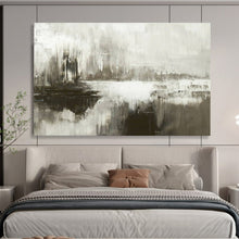 Load image into Gallery viewer, Hand - painted Monochrome Abstract Landscape Acrylic Art for Industrial - Chic Loft Decor LargeART1672
