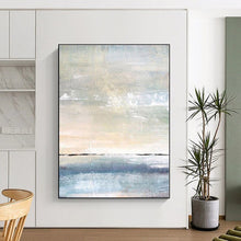 Load image into Gallery viewer, Serene Sea and Sky Abstract Acrylic Art - Perfect for Beach House &amp; Meditation Room LargeART0547
