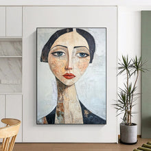 Load image into Gallery viewer, Mixed - Media Abstract Portrait, Earth - Toned Textured Art for Bohemian Living Room &amp; Eclectic Gallery Wall LargeART2218
