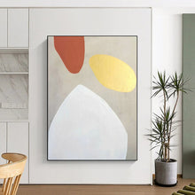 Load image into Gallery viewer, “Terracotta, Gold, and White” - Soft - Hued Abstract Shapes Art, Abstract Painting on Canvas DKH1078
