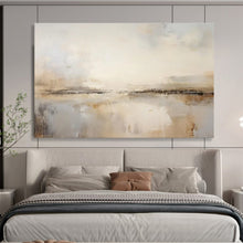 Load image into Gallery viewer, Neutral - Toned Abstract Landscape Painting on Canvas - “Muted Serenity” DKH623
