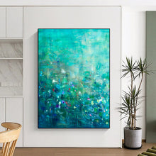 Load image into Gallery viewer, Teal Abstract Landscape Painting, Ideal for Nature - Lover’s Bedroom &amp; Modern Office LargeART1859
