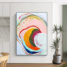 Load image into Gallery viewer, Colorful Circular Abstract Painting, Ideal for Bohemian Lounge &amp; Creative Wellness Space LargeART1848
