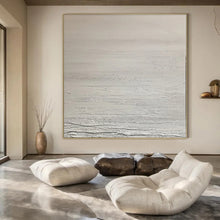 Load image into Gallery viewer, Hand - painted Large - scale Light Gray Textured Abstract Acrylic Art for Minimalist Hallways LargeART0124
