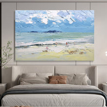 Load image into Gallery viewer, Textured Beach Scene Abstract Painting on Canvas - “Sunny Shores” DKH628
