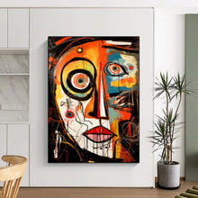 Load image into Gallery viewer, Abstract Expressionist Face Art, Vibrant Color - Dripped Painting for Creative Studio &amp; Eclectic Living Room LargeART2211
