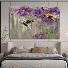 Load image into Gallery viewer, Floral and Bee Abstract Painting on Canvas - “Nature&#39;s Harmony” DKH718
