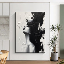 Load image into Gallery viewer, Monochrome Textured Abstract Painting, Ideal for Modern Bedroom &amp; Art Gallery Corner LargeART2143

