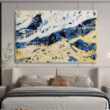 Load image into Gallery viewer, Hand - painted Large - Scale Abstract Blue Mountain Ranges Acrylic Art for Contemporary Art Galleries LargeART1751
