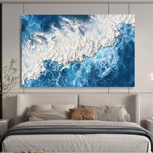 Load image into Gallery viewer, Textured Ocean Painting on Canvas - “Arctic Waters” DKH785
