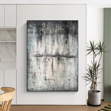 Load image into Gallery viewer, Massive Gray - Blue Abstract Texture Acrylic for Serene Bedroom LargeART0296

