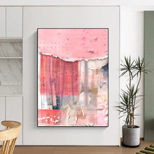 Load image into Gallery viewer, Pink &amp; Red Textured Abstract Painting, Perfect for Bohemian Bedroom &amp; Feminine Boutique LargeART1844
