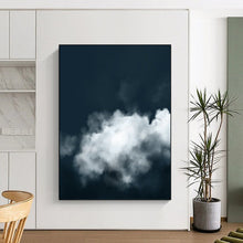 Load image into Gallery viewer, Lone Cloud in Dark Sky – Minimalist Sky Study in Oil DTP233
