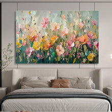 Load image into Gallery viewer, Soft - Toned Floral Abstract Painting on Canvas - “Pastel Meadow” DKH709
