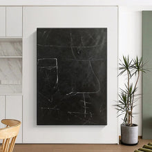 Load image into Gallery viewer, Large - Format Black - White Linear Abstract Art for Art Studio &amp; Modern Hallway LargeART0460
