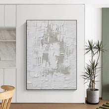 Load image into Gallery viewer, “Textured White Abstraction” Abstract Painting on Canvas, Minimalist Gallery Accent DKH1063
