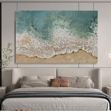Load image into Gallery viewer, “Aerial Beach View” - Realistic - Inspired Abstract Acrylic, Great for Coastal Bedroom and Beach House DLZ252
