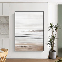 Load image into Gallery viewer, Gray &amp; White Abstract Beach Watercolor Art, Perfect for Coastal Living Room &amp; Relaxing Sunroom LargeART2064
